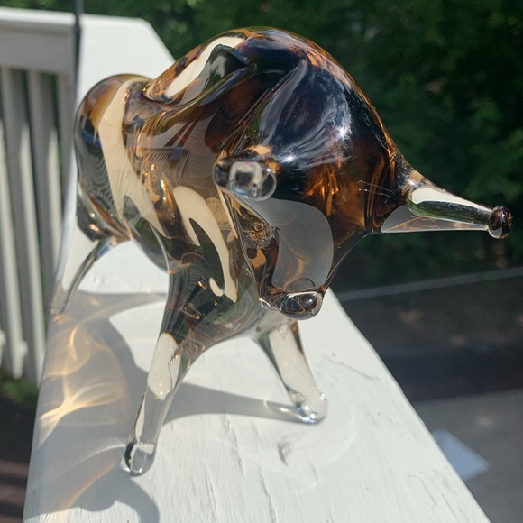 GLASS BULL 🐂 VINTAGE 42 years old heavy weight mint! One flaw I pointed out 🐂 - Picture 4 of 14